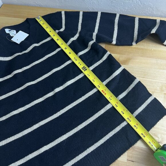 J. Crew Factory Shimmer Striped Crewneck Black Extra-Soft Yarn Size Medium NEW - Picture 13 of 13